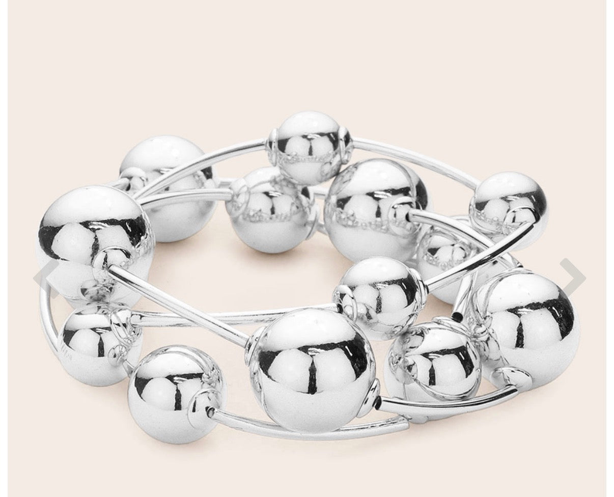 3pc ball bracelet | Silver