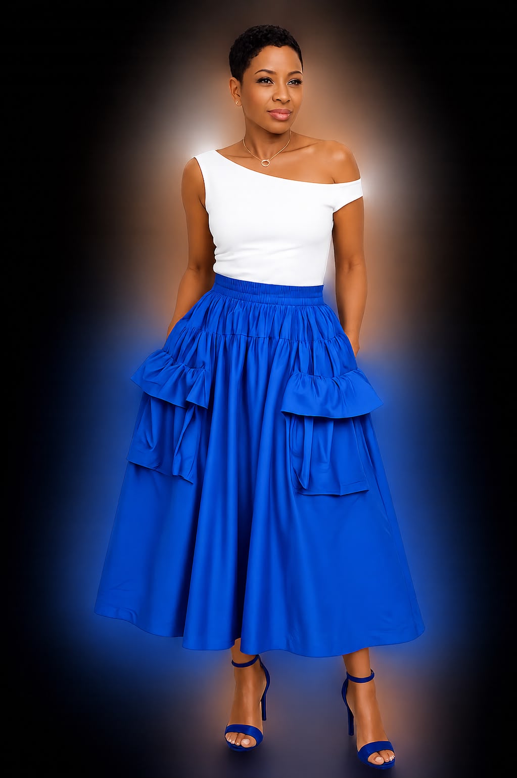Royal 2 pocket elastic waist skirt