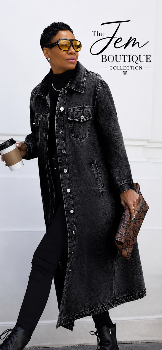 Button down denim coat