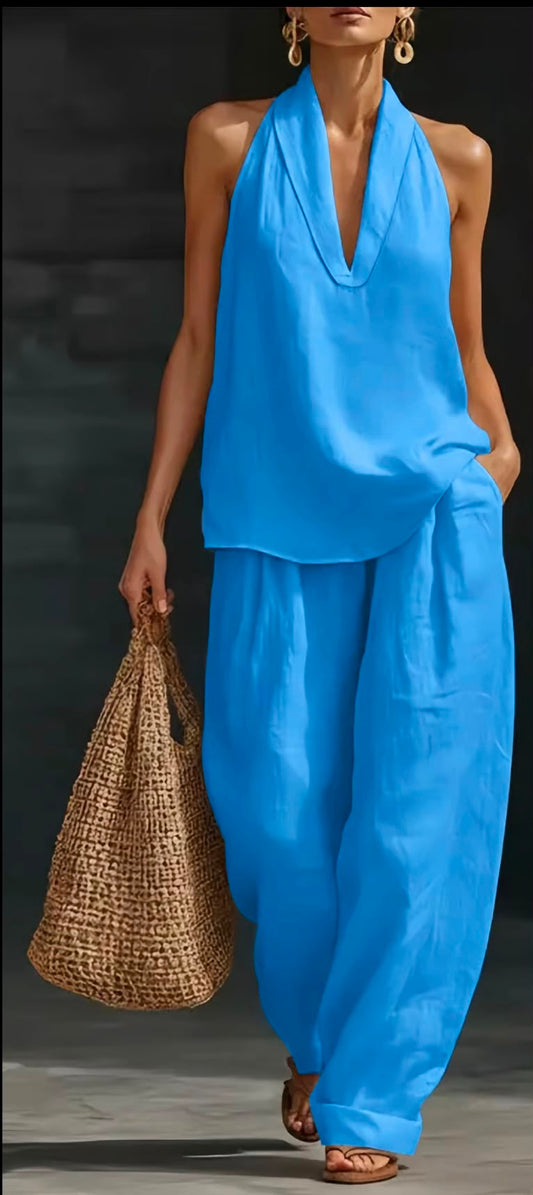 2 pc halter pants set