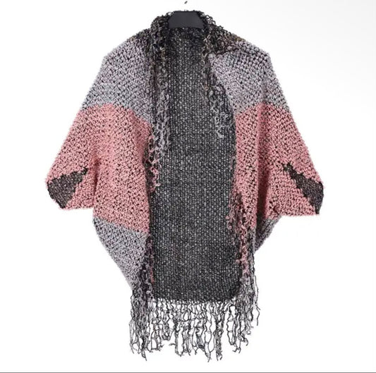 Open Front Poncho Purple
