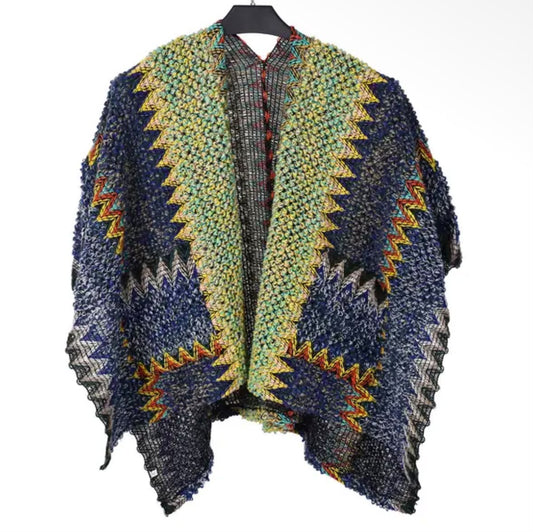 Ladies Poncho Green