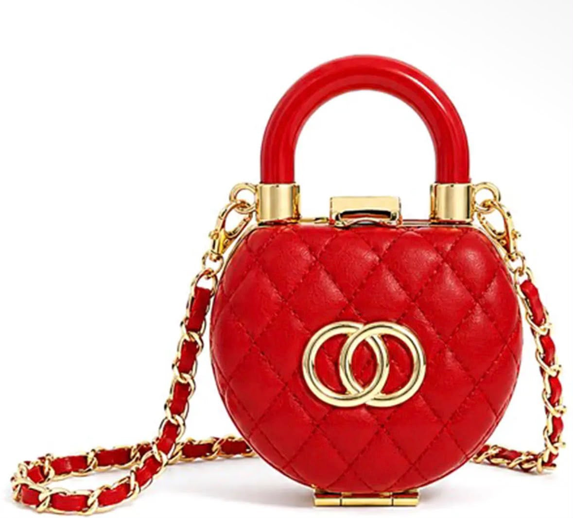 Quilted Crossbody Bag Red