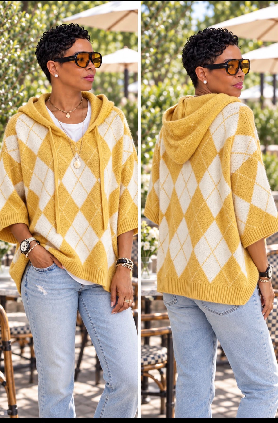 Argyle Hooded Sweater