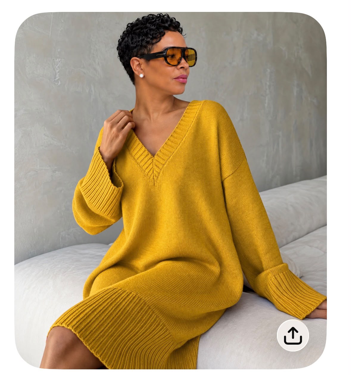 Yellow Sweater Dress