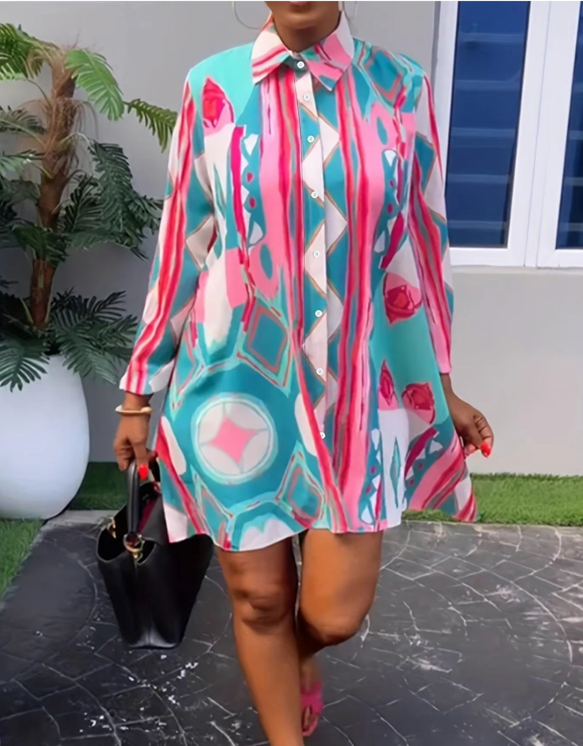 Colorful Shirt Dress