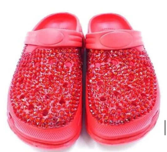 Red Bling Crocs
