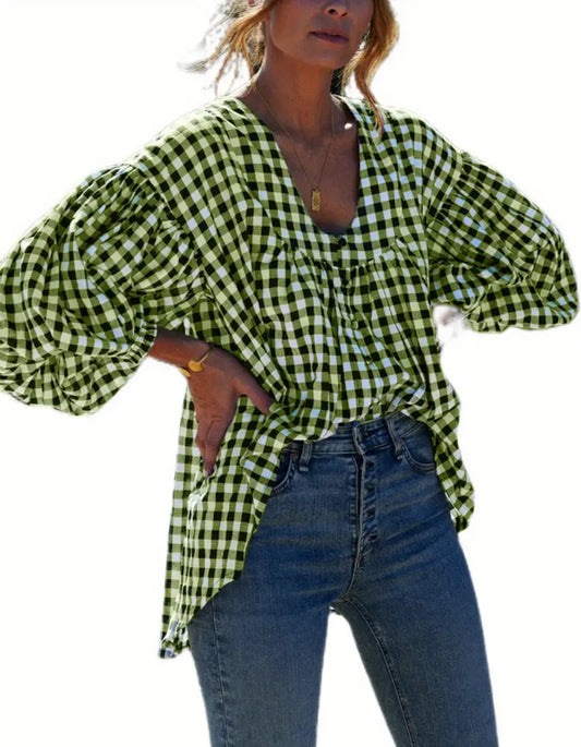 Stylish Plaid Top