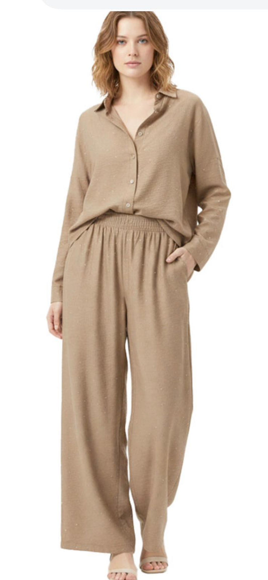 2-piece linen blend pant set