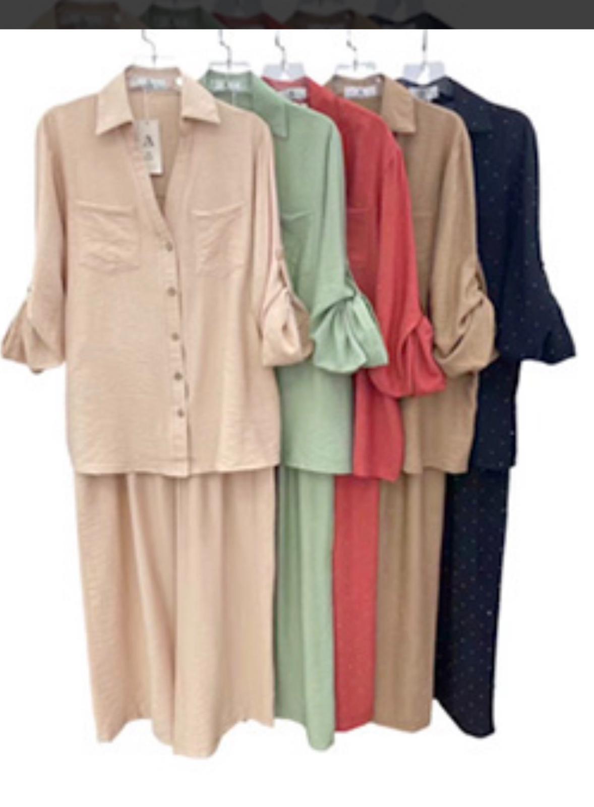 2-piece linen blend pant set