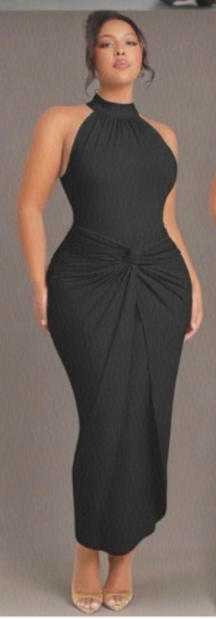 Black midi dress