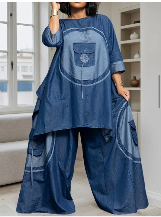2pc Wide Leg Pants Set