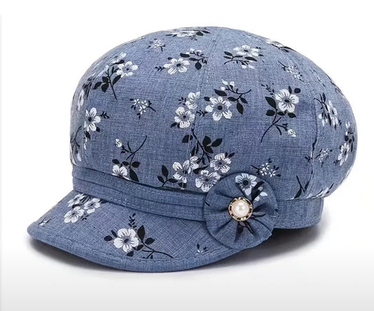 Floral Pattern Paperboy Hat